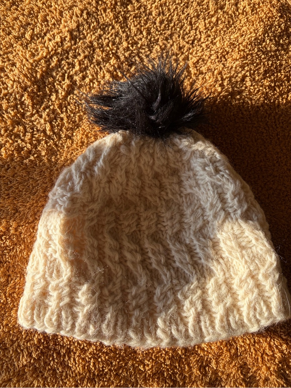 Cream Knit Beanie